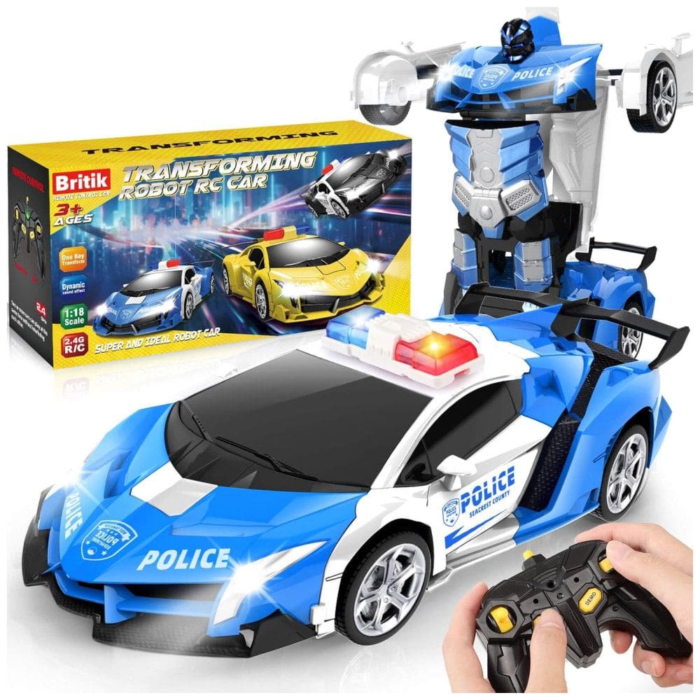 Mini Carro de Controle Remoto Britik, RC, Transformação com um Toque, Drift de 360º, Escala 1:18, Presente para Crianças de 4 a 6 Anos,
