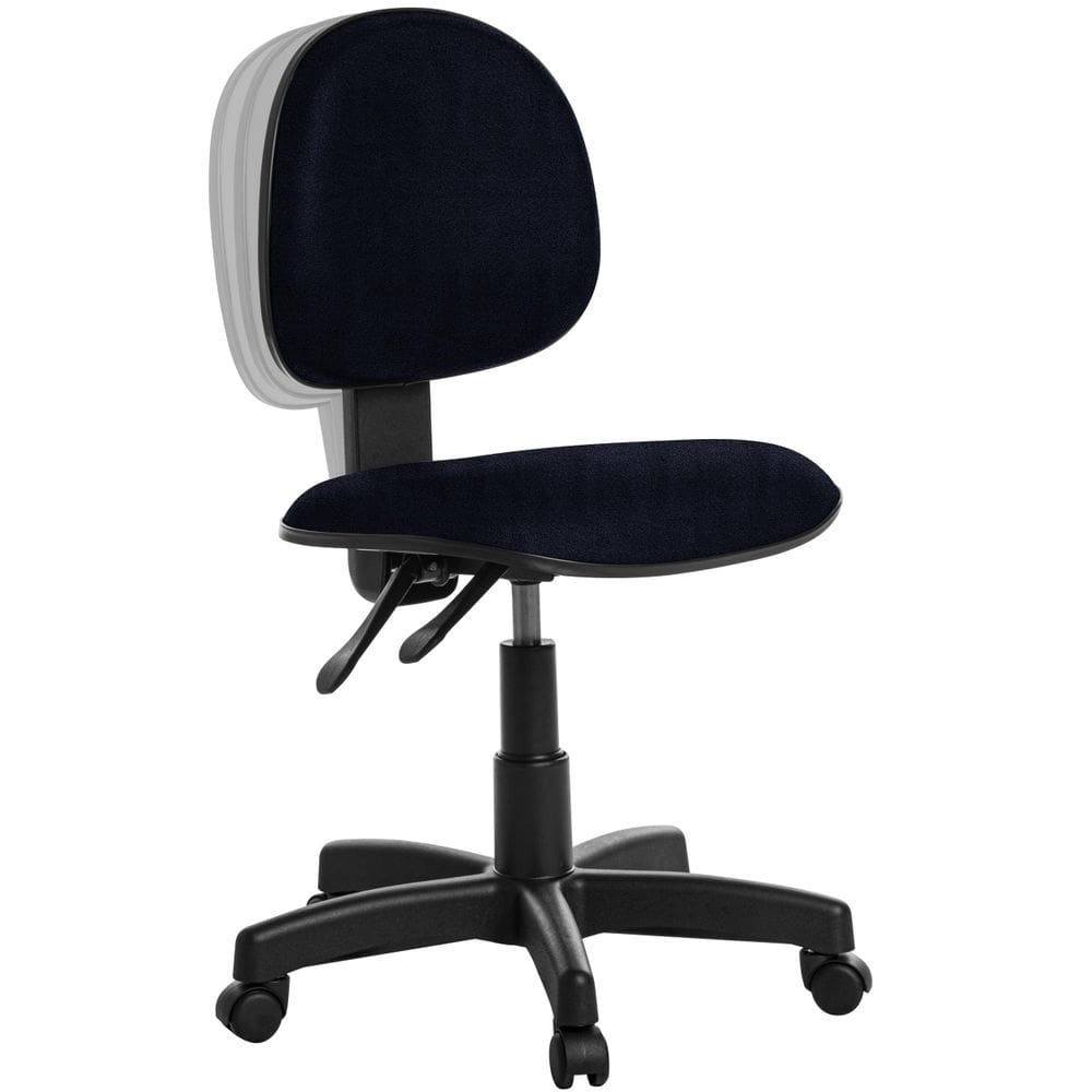 Cadeira Escritorio Executiva Com Back Em Crepe Azul Marinho