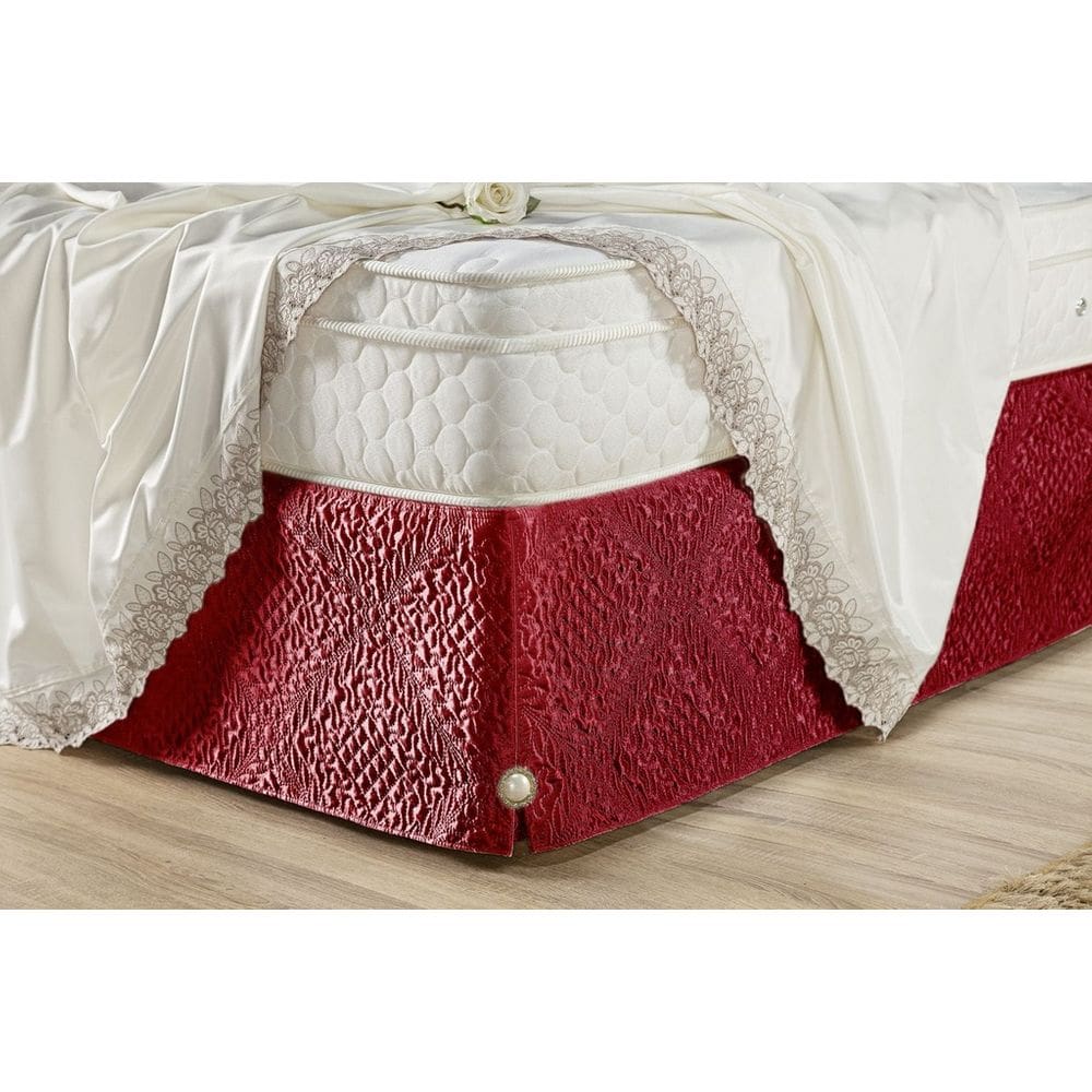 Saia Box Madri Super King Microfibra Matelado Vermelho