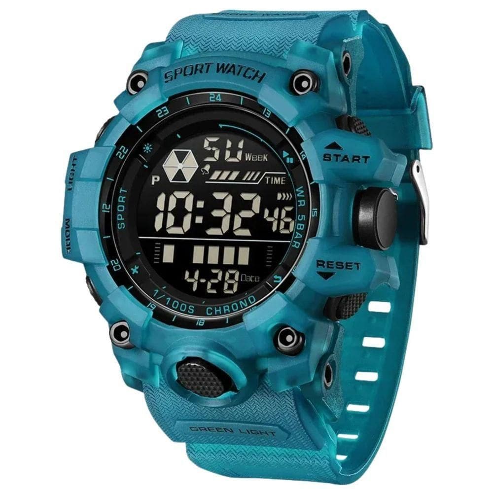 Relógio Eletrônico Masculino De Moda De Luxo Multifuncional 6229 Sanda Azul