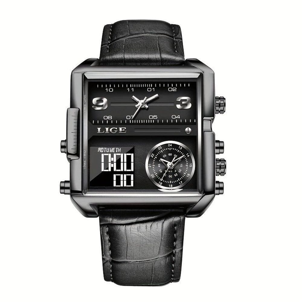 Relógio Lige Com Display Luminoso - Horária Dupla Preto