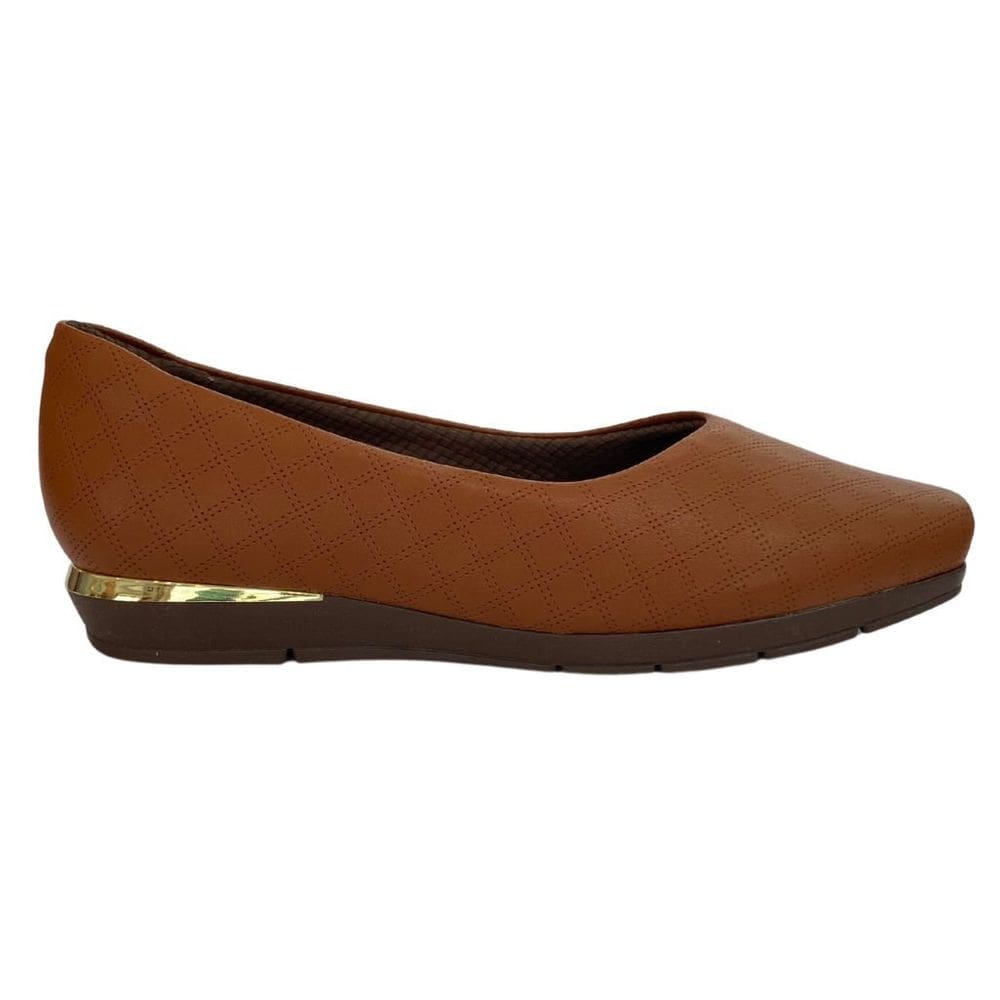 Sapato Piccadilly 147191 Feminino Conhaque salto baixo