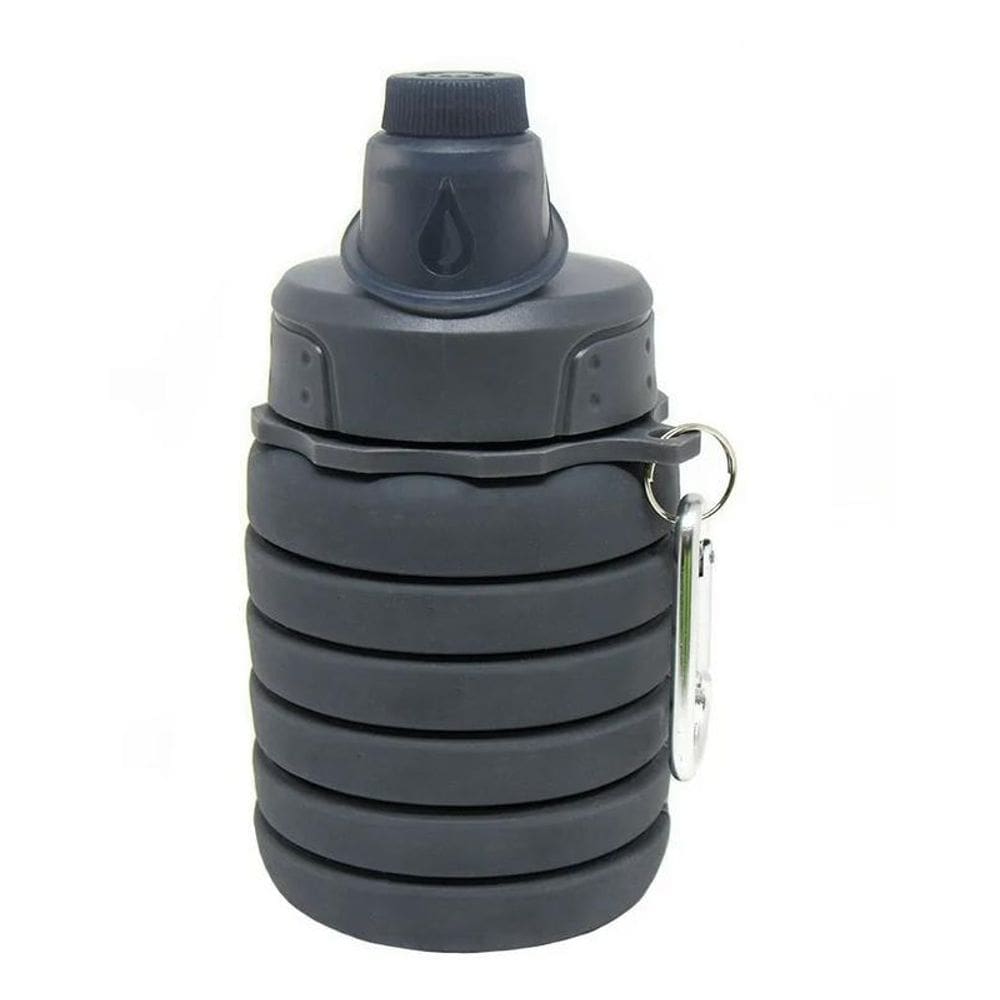Garrafa Retratil Dobravel Reutilizável 500 Ml Cinza