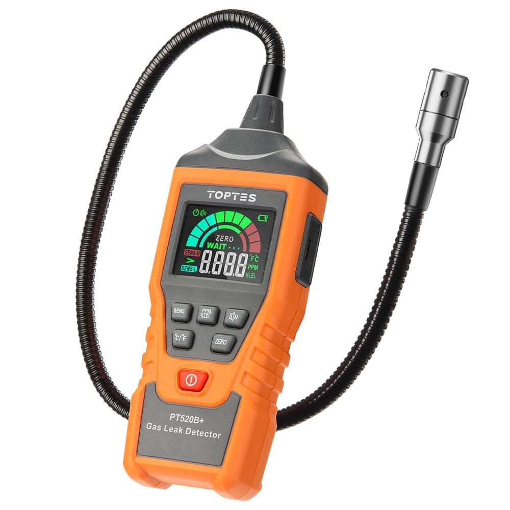 Detector de vazamento de gás TOPTES PT520B+ recarregável com sonda de 43 cm