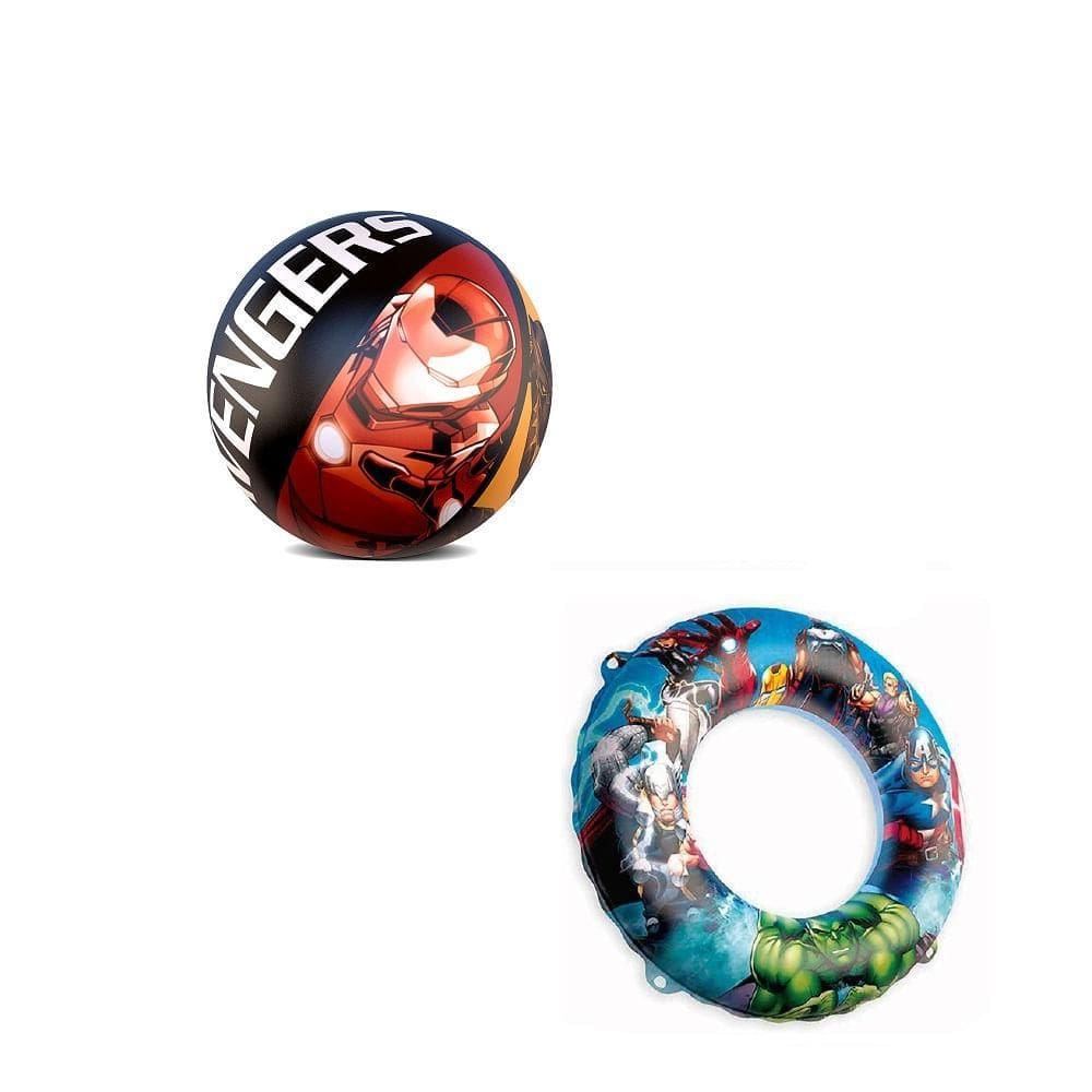 Kit Diversão Boia Circular, Bola 40Cm Avengers - Marvel