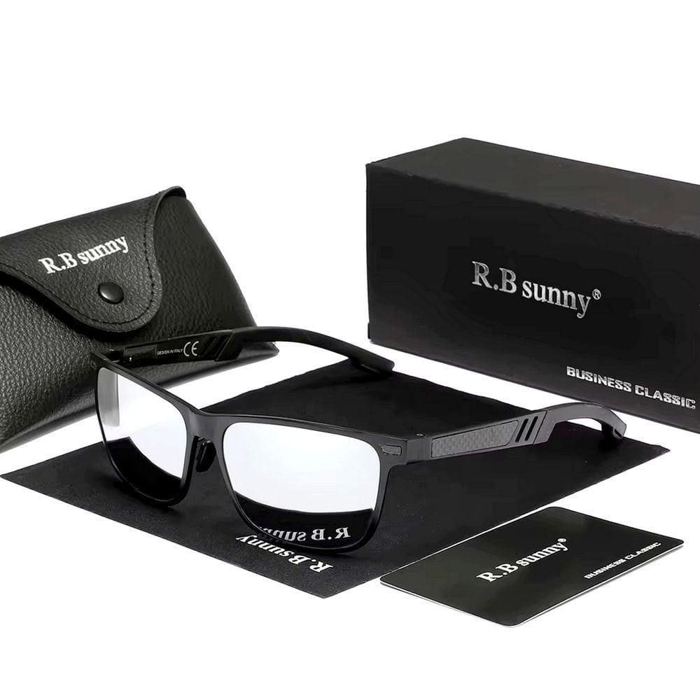 Óculos De Sol Polarizados Para Homens E Mulheres Estilo Retangulares Design Piloto Uv400 Prata