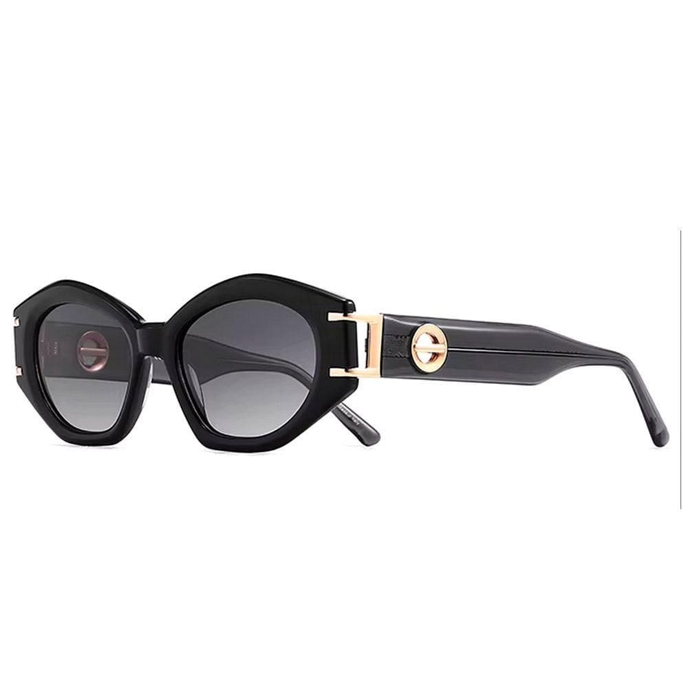 Óculos De Sol Polarizado Feminino Design Cateyes Com Proteção Uv400 Moda Classica Vintage Preto