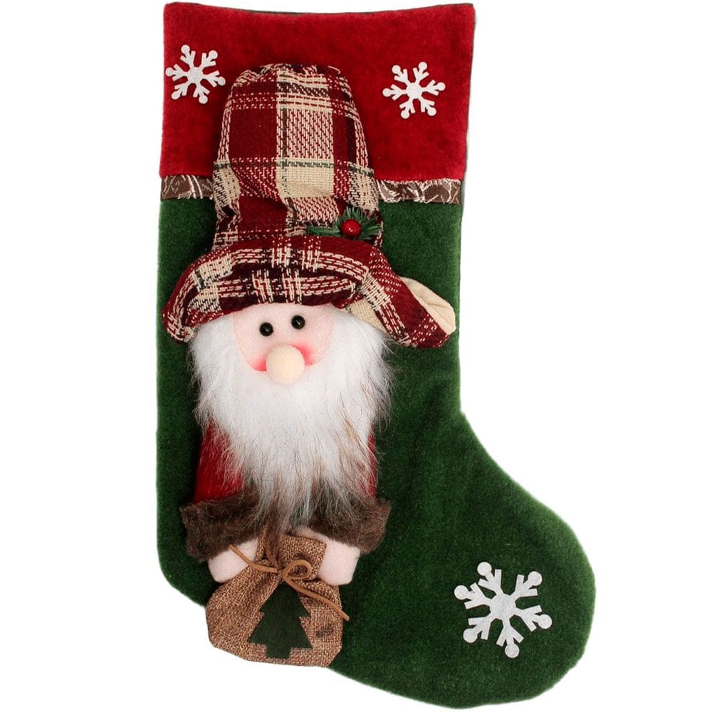 Bota Meia Enfeite Natalino Decoração Papai Noel Feltro 43cm