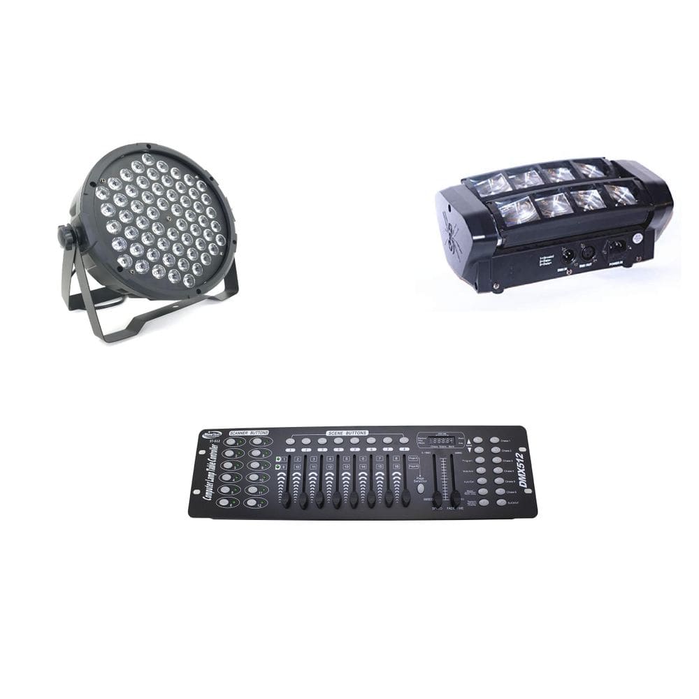 Kit 1 Par Led Slim 60X3W 1 Mini Moving Spider 8X5W 1 Dmx 512