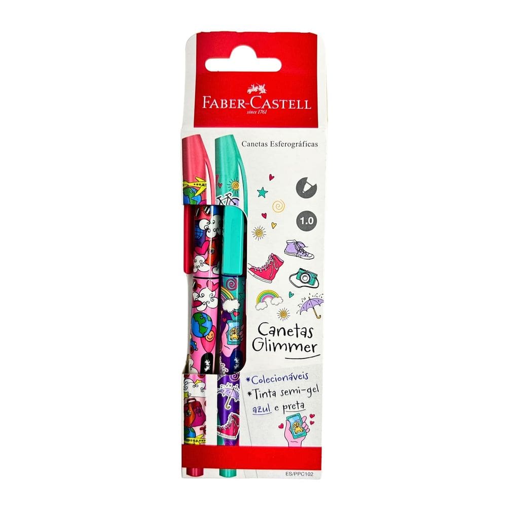 Caneta Esferografica Glimmer 2 Unidades Faber Castell
