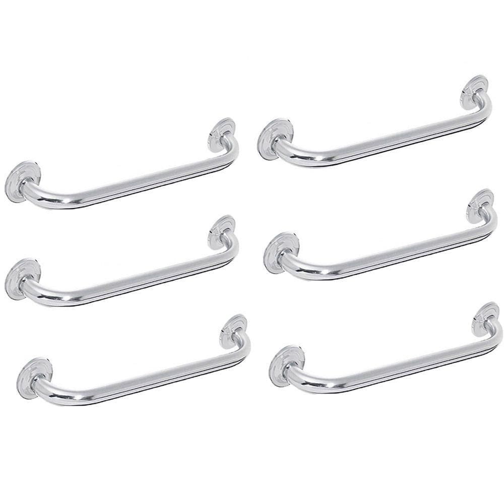 Barra Alça De Apoio Kit 6 Uni Banheiro Inox 40cm Barra Idoso Cadeirante Deficiente Acessibilidade