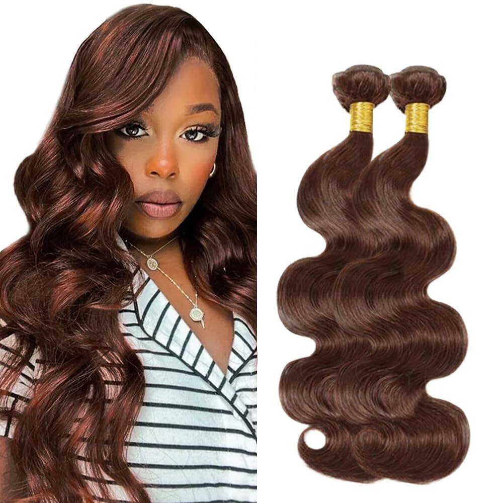#4 Pacotes de cabelo humano Chocolate Brown Body Wave 20 cm 22 cm