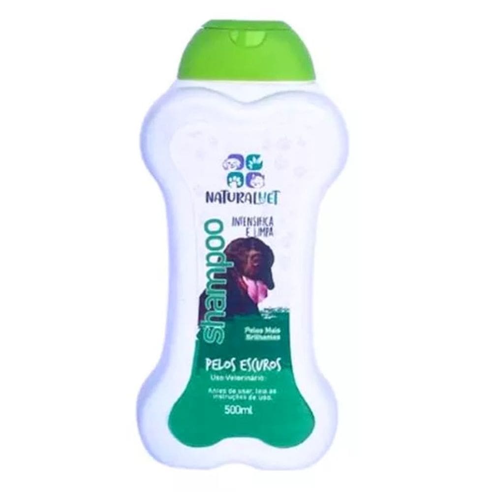 Shampoo Pet Naturalvet Pelos Escuros Intensifica Limpa 500ml