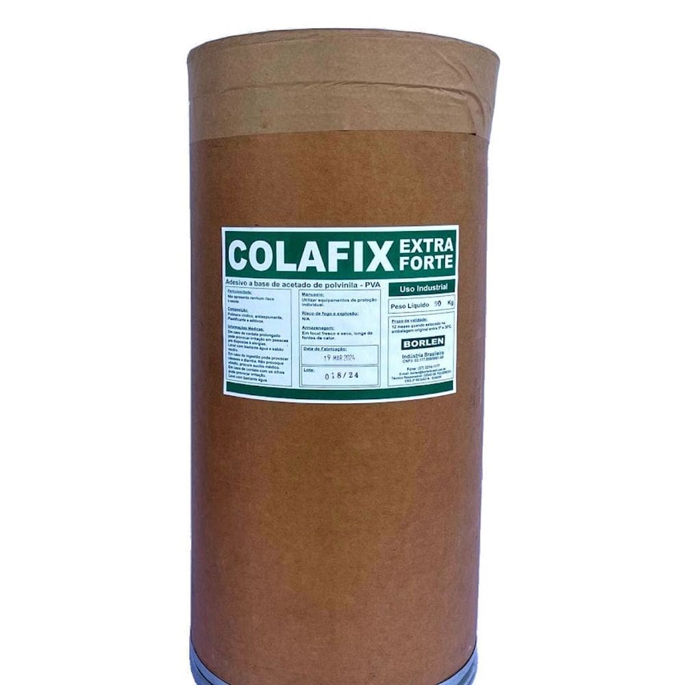 Cola PVA Branca Extra Colafix 1200 Para Papelão Madeira 50Kg