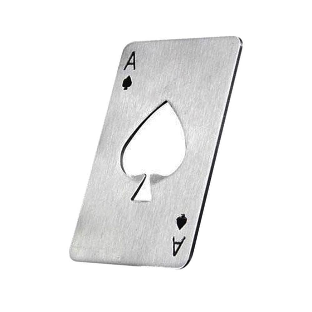 Abridor de Garrafa Carta de Baralho Inox 5,4x8,4cm