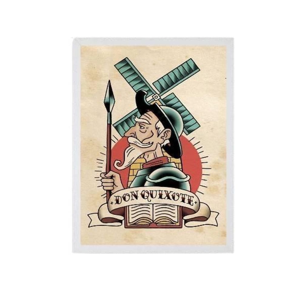 Quadro Decorativo Dom Quixote Pop Moldura Branca 24X18Cm