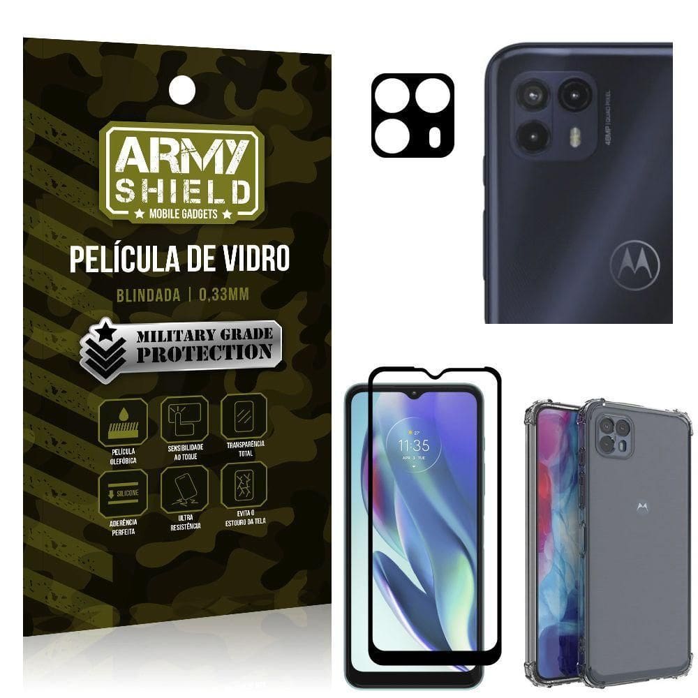 Capinha Moto G50 + Película De Câmera + Película 3D