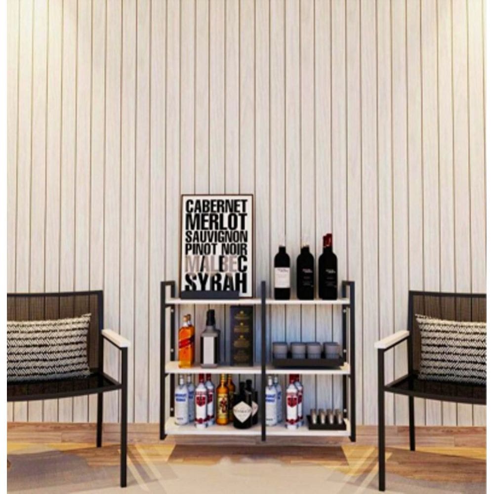 Adega Prateleiras Estilo Industrial Aço/Mdf Mobbili Ad-01