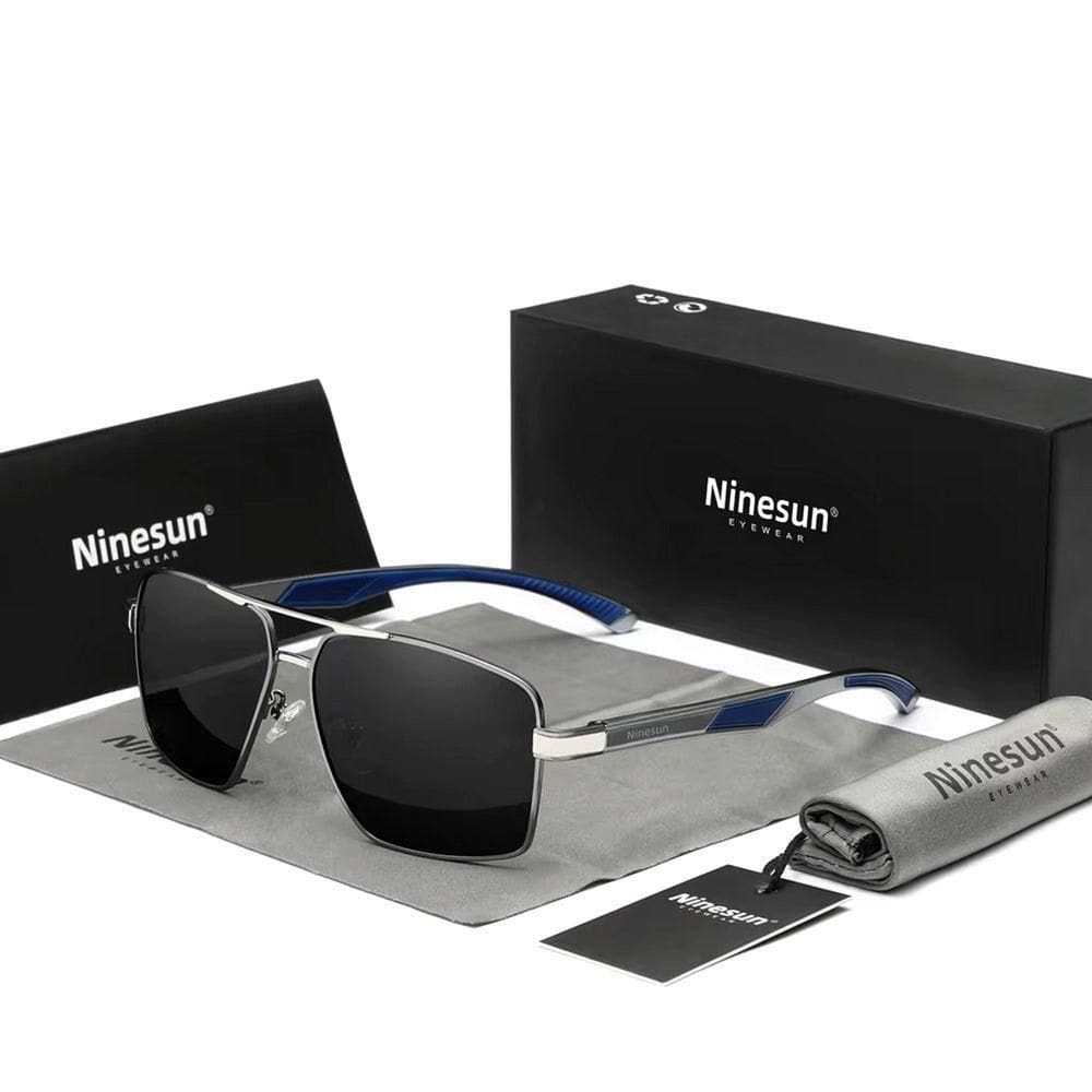 Óculos De Sol Masculino Design Quadrados Estilo Classico Piloto Com Protecao Uv400 Cinza