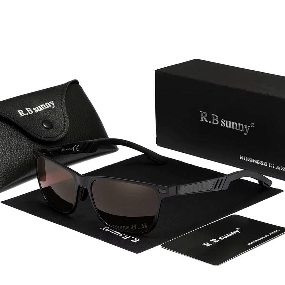 Óculos De Sol Polarizados Para Homens E Mulheres Estilo Retangulares Design Piloto Uv400 Preto Marrom