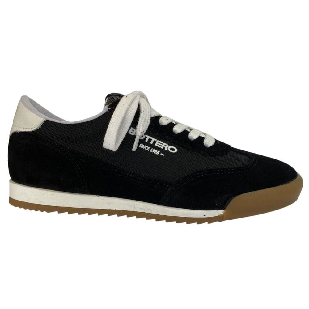 Tênis Bottero 370802 Feminino Preto/Branco em couro casual