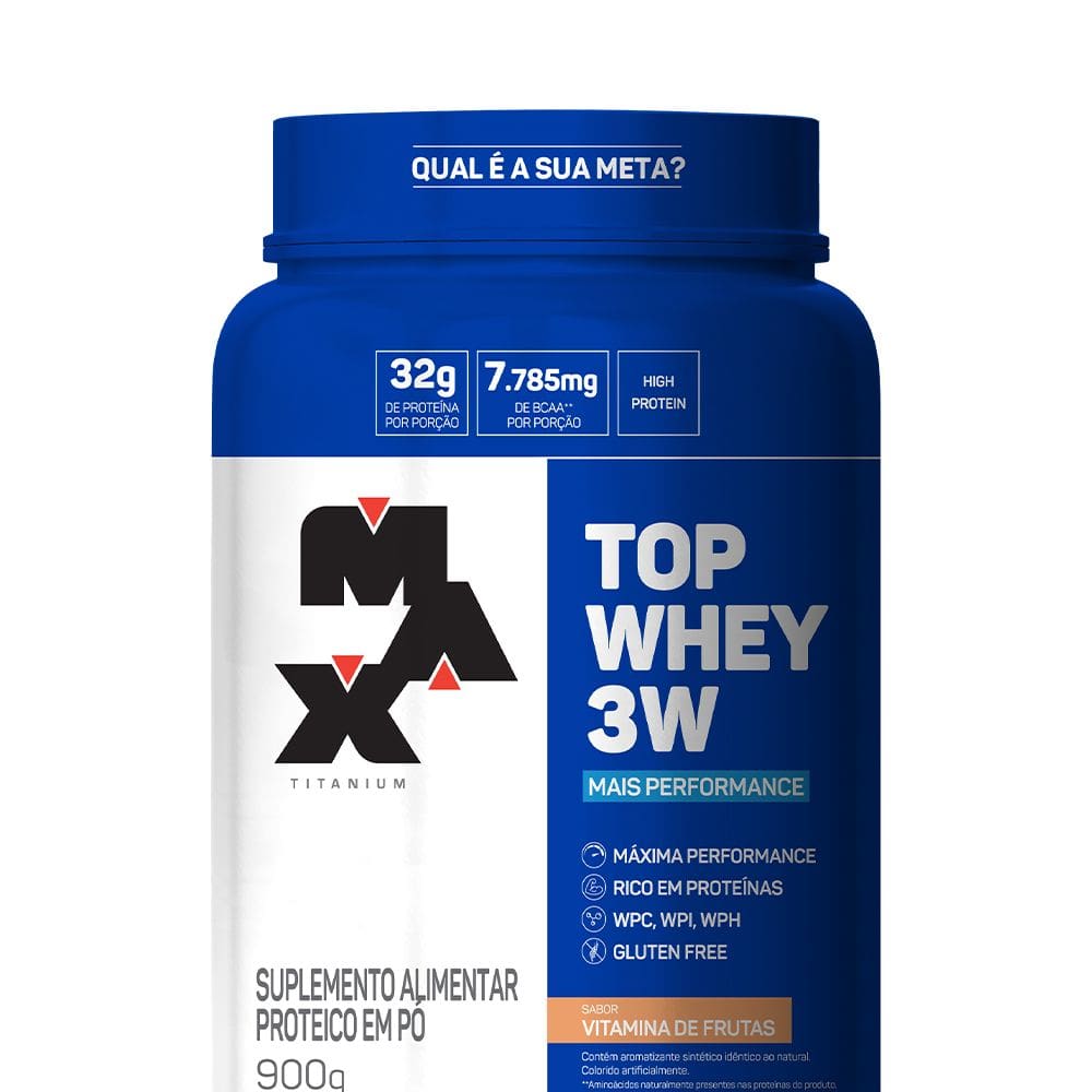Top Whey 3W Max Titanium (900g) Vitamina de Frutas