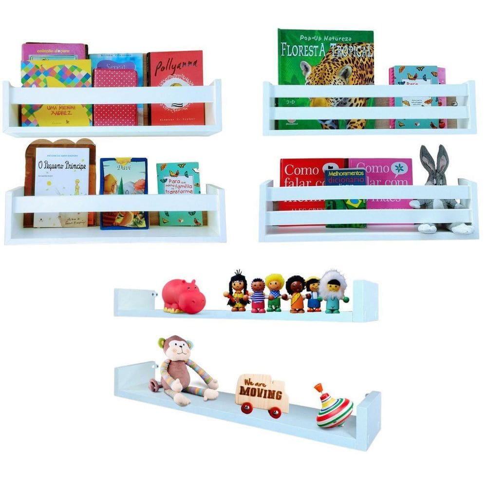 Jogo Nichos Infantis Porta Livros E Brinquedos Prateleira