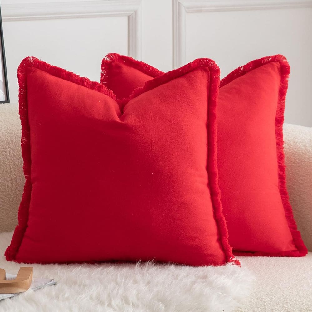 Conjunto de 2 capas de almofada de algodão neutro MANDIOO