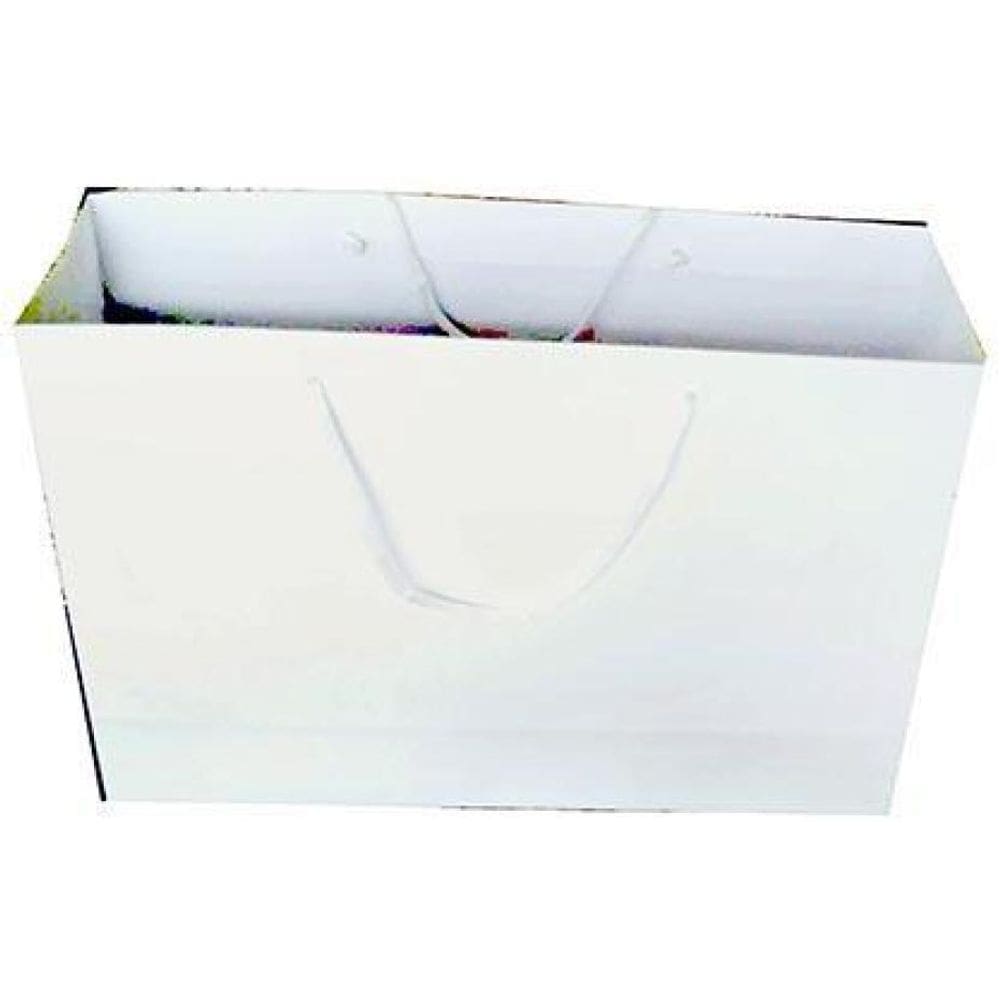 Sacola De Papel Branca 135G 40X12X28Cm Pacote Com 50