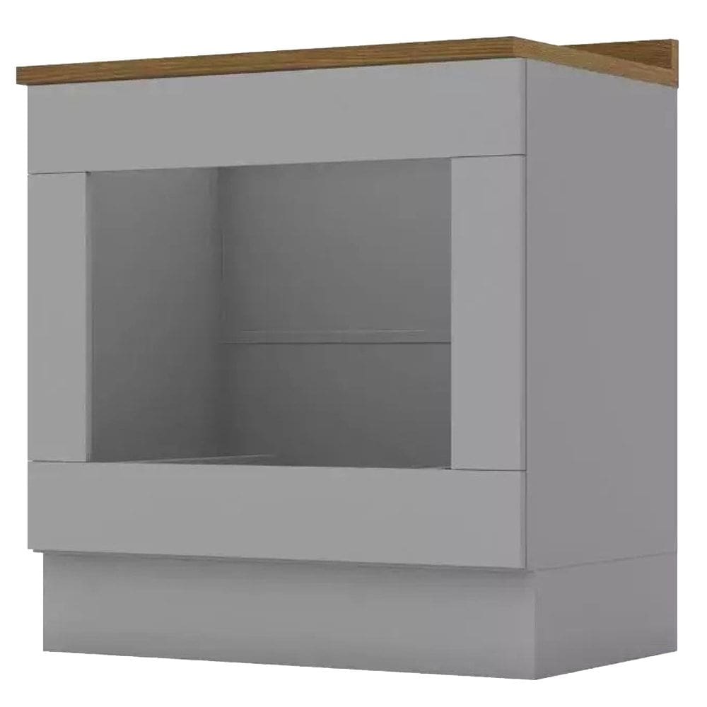 Balcao Forno Embutir Com Tampo 80cm Americana Cinza Nature Henn