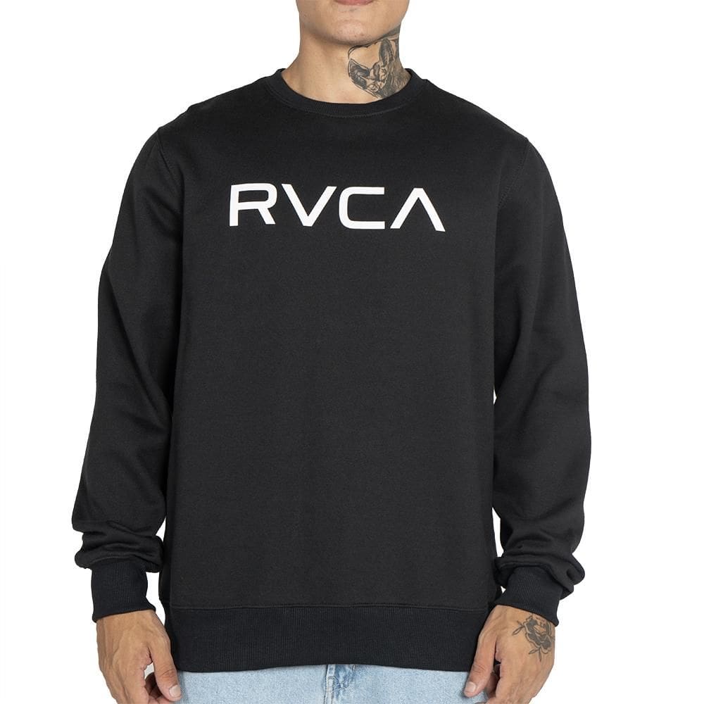 Moletom RVCA Careca Big RVCA Crew 270G WT25 Preto