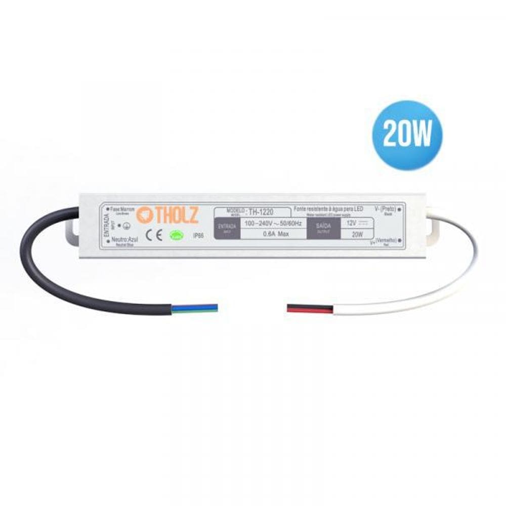 Fonte Selada 20W 12V Ip66 - Tholz