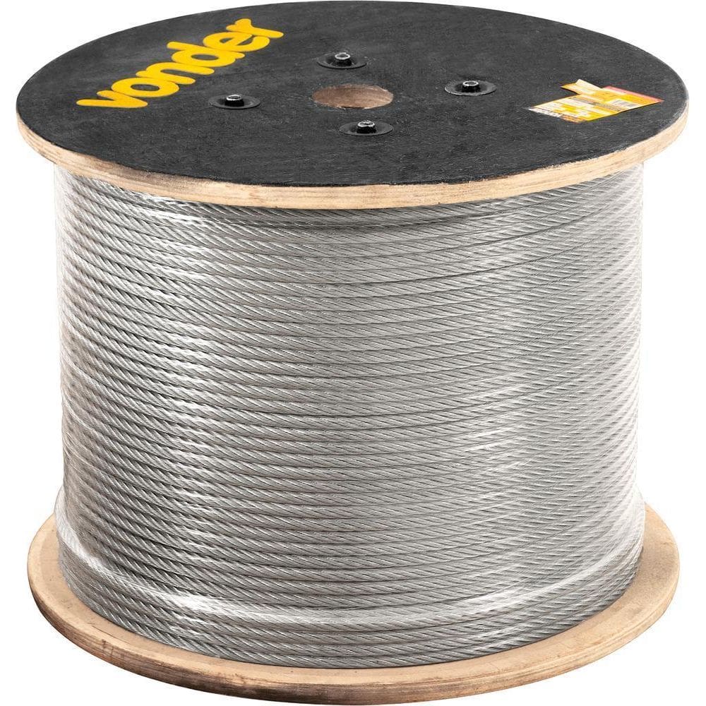 Cabo De Aço Af 3/32 Alma De Fibra 6X7 Galv Com 100M Vonder
