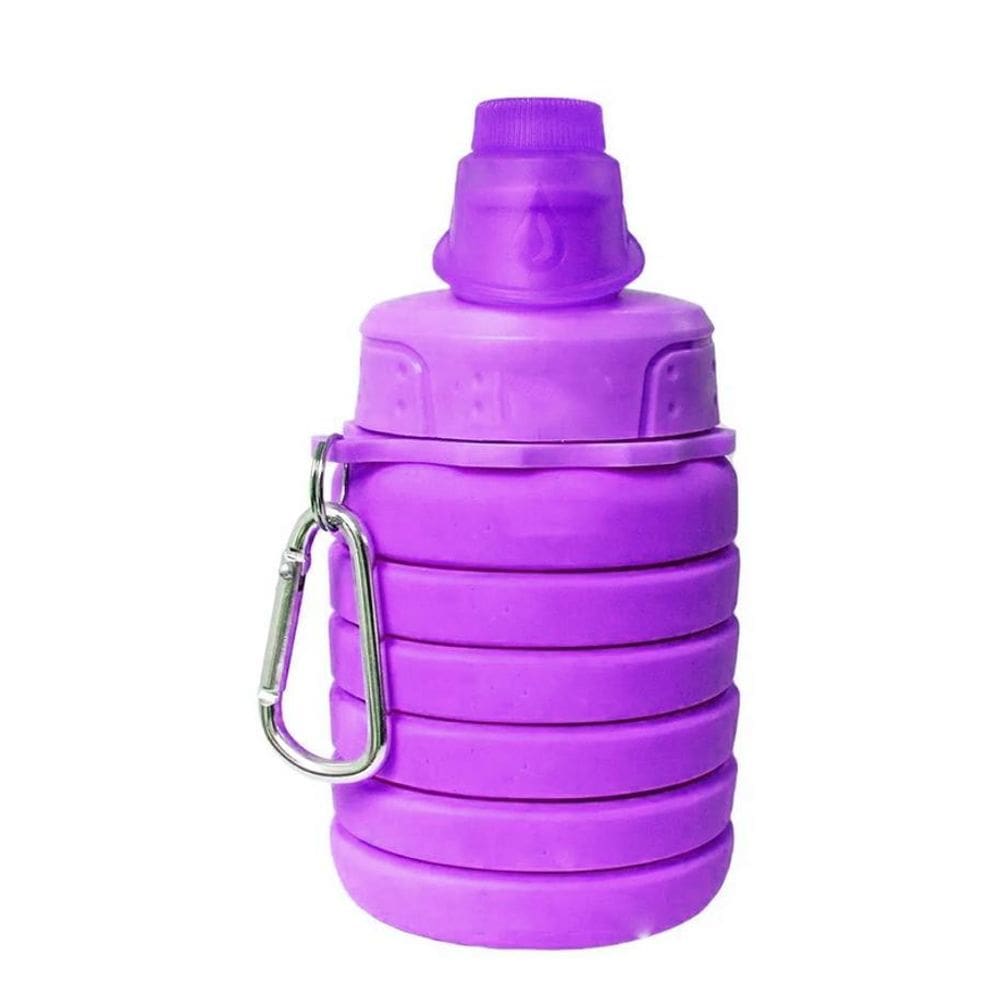 Garrafa Retrátil Dobrável Reutilizável 500 Ml Lilás