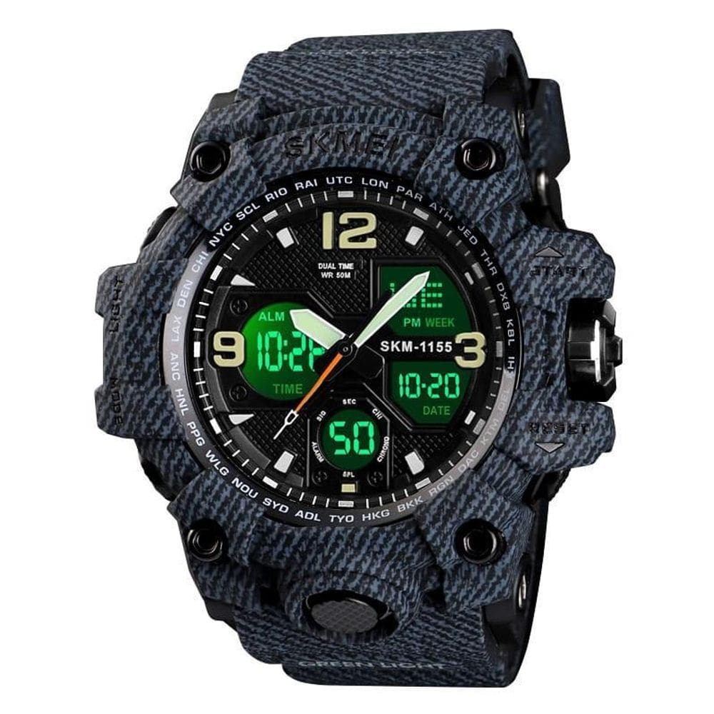 Relógio Masculino Esportivo Digital Skmei 1155 Jeans Preto