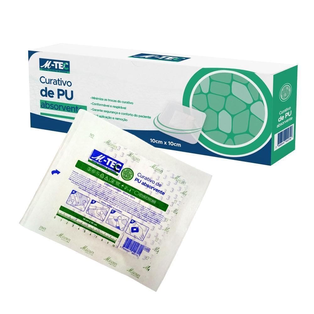 Curativo Estéril De Pu Absorvente 10Cm X 10Cm - 10 Unidades