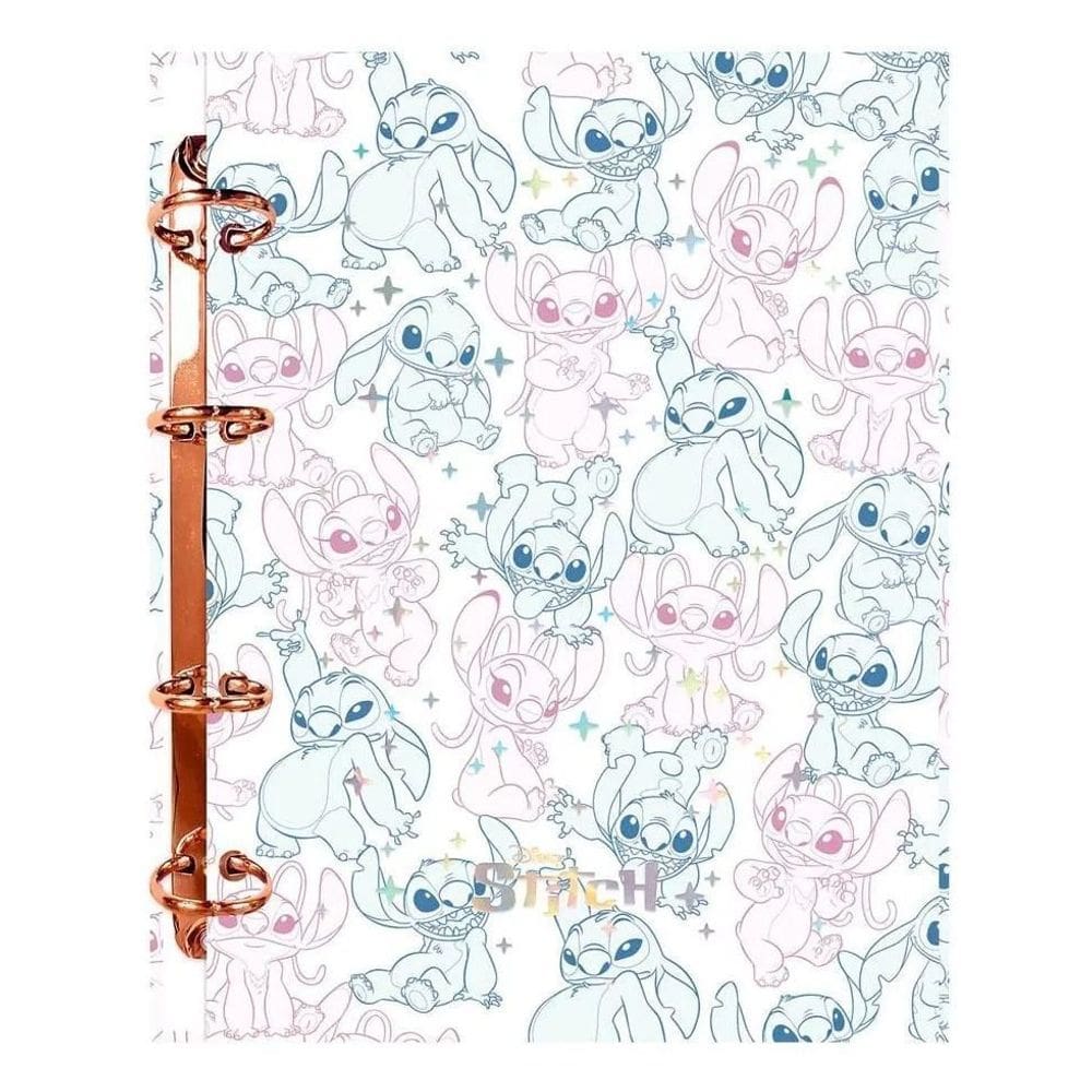 Caderno Argolado Fichário Colegial 120 Folhas Stitch Foroni