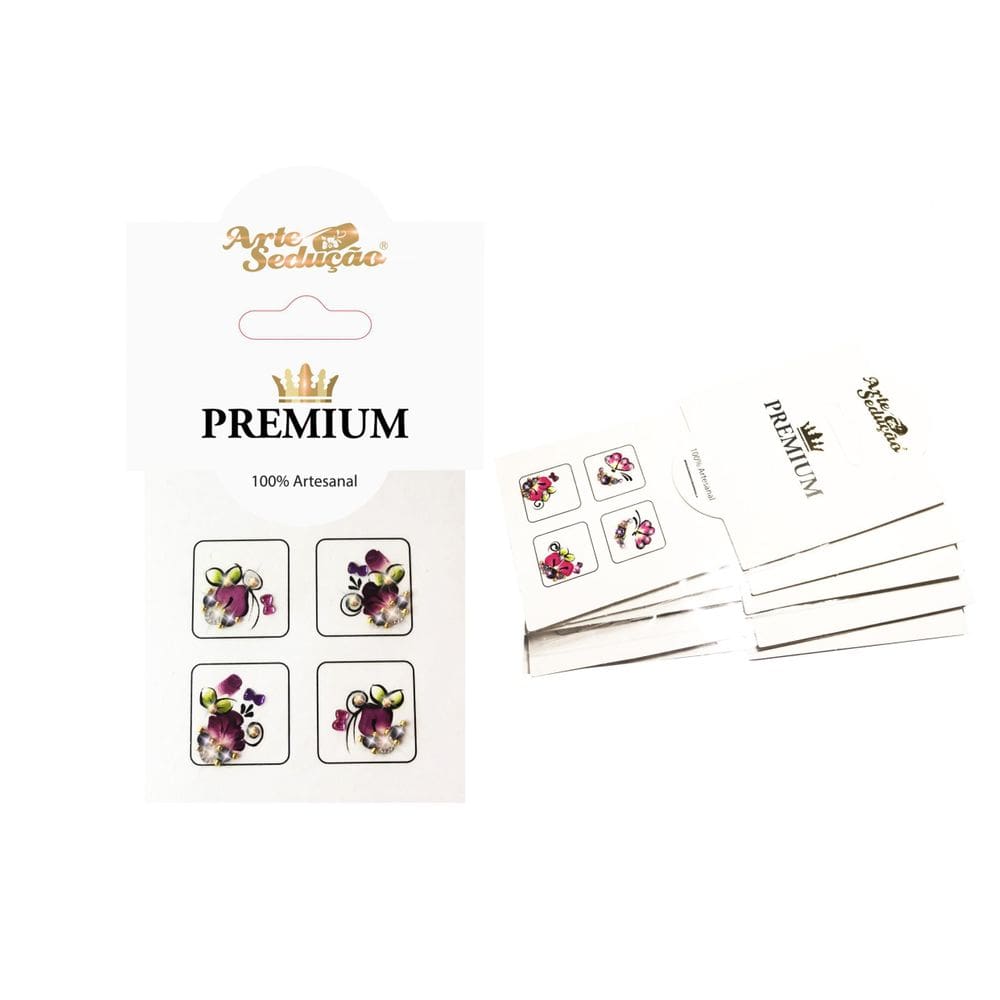 Kit 20 Adesivos De Unhas Arte Sedução Premium