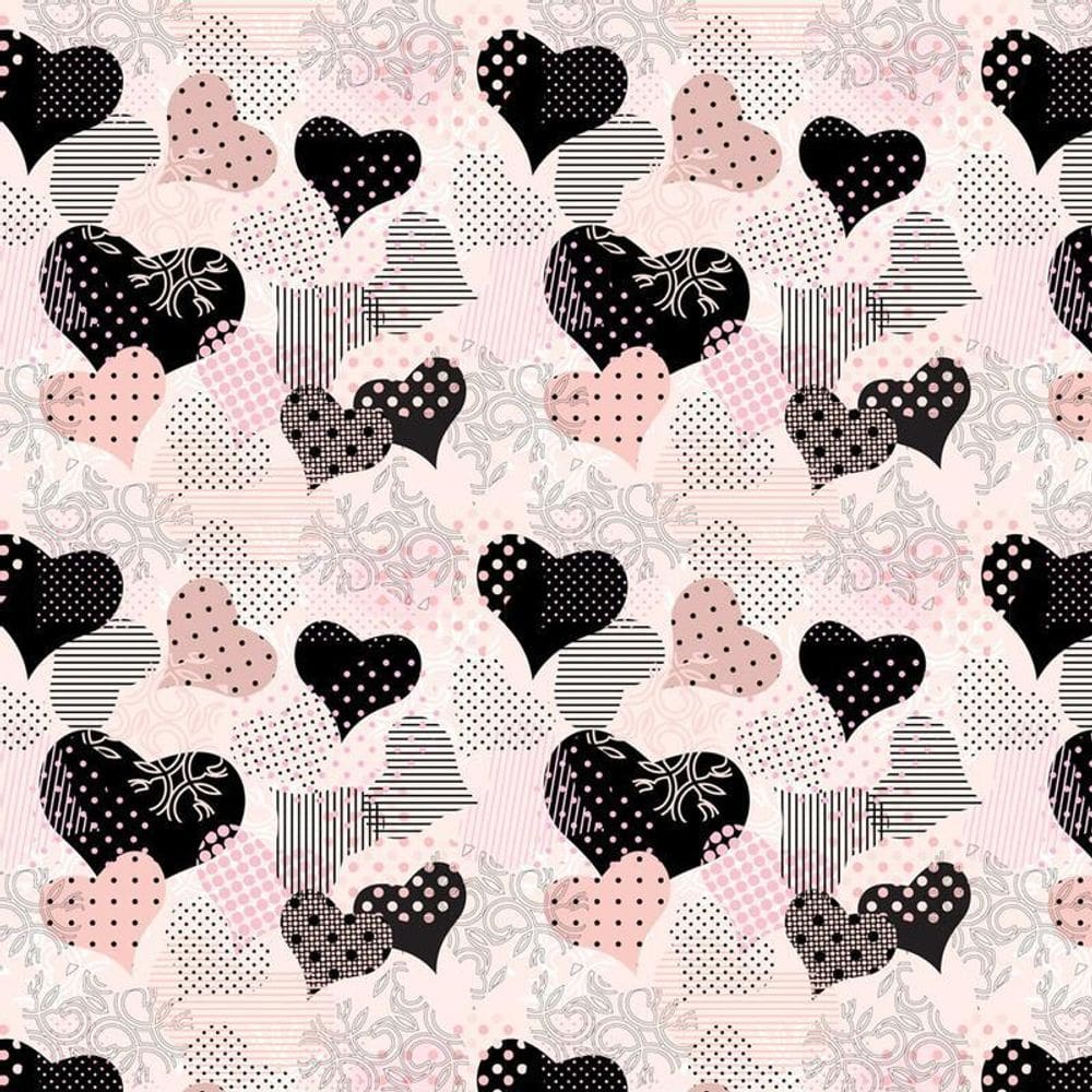 Papel De Parede Adesivo Diversos Corações Coloridos Teen