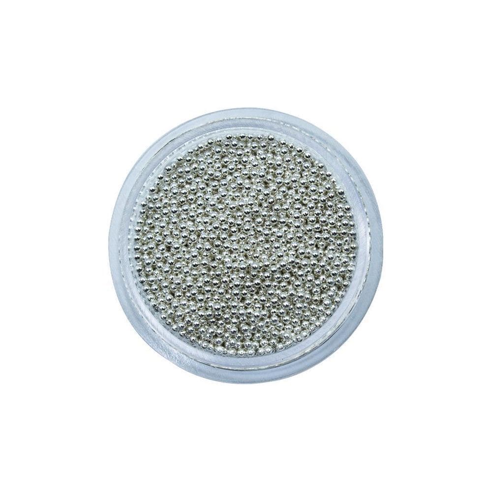 Pedraria Caviar De Metal Decoração De Unhas Prata 1Mm 20G