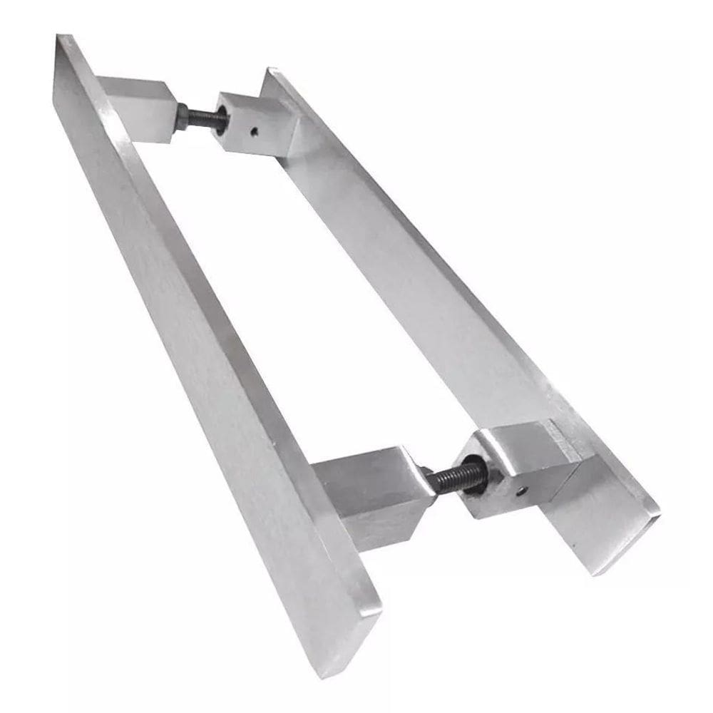 Puxador Barra Chata Reto Luxo 4X1 Maciço Escovado - 70 Cm