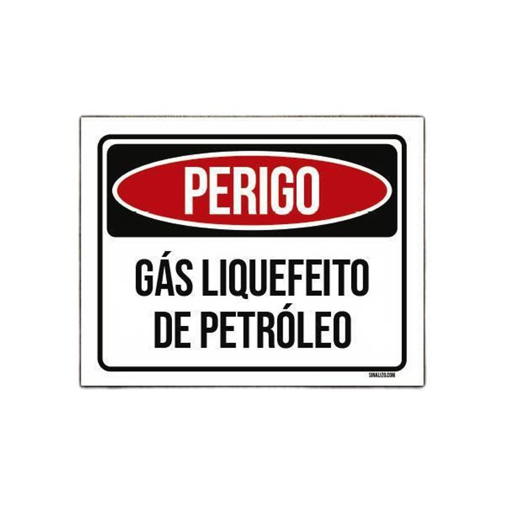 Placa De Sinalização - Perigo Gás Liquefeito Petróleo 18X23