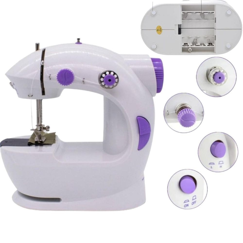 Máquina De Costura Reta Portátil Com Pedal 110V 220V