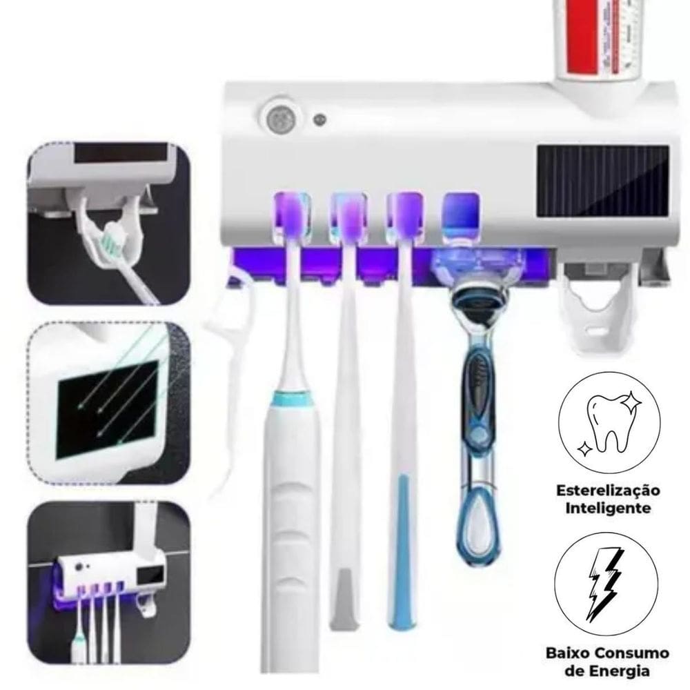 Suporte Escova Parede Uv Com Temporizador Uv