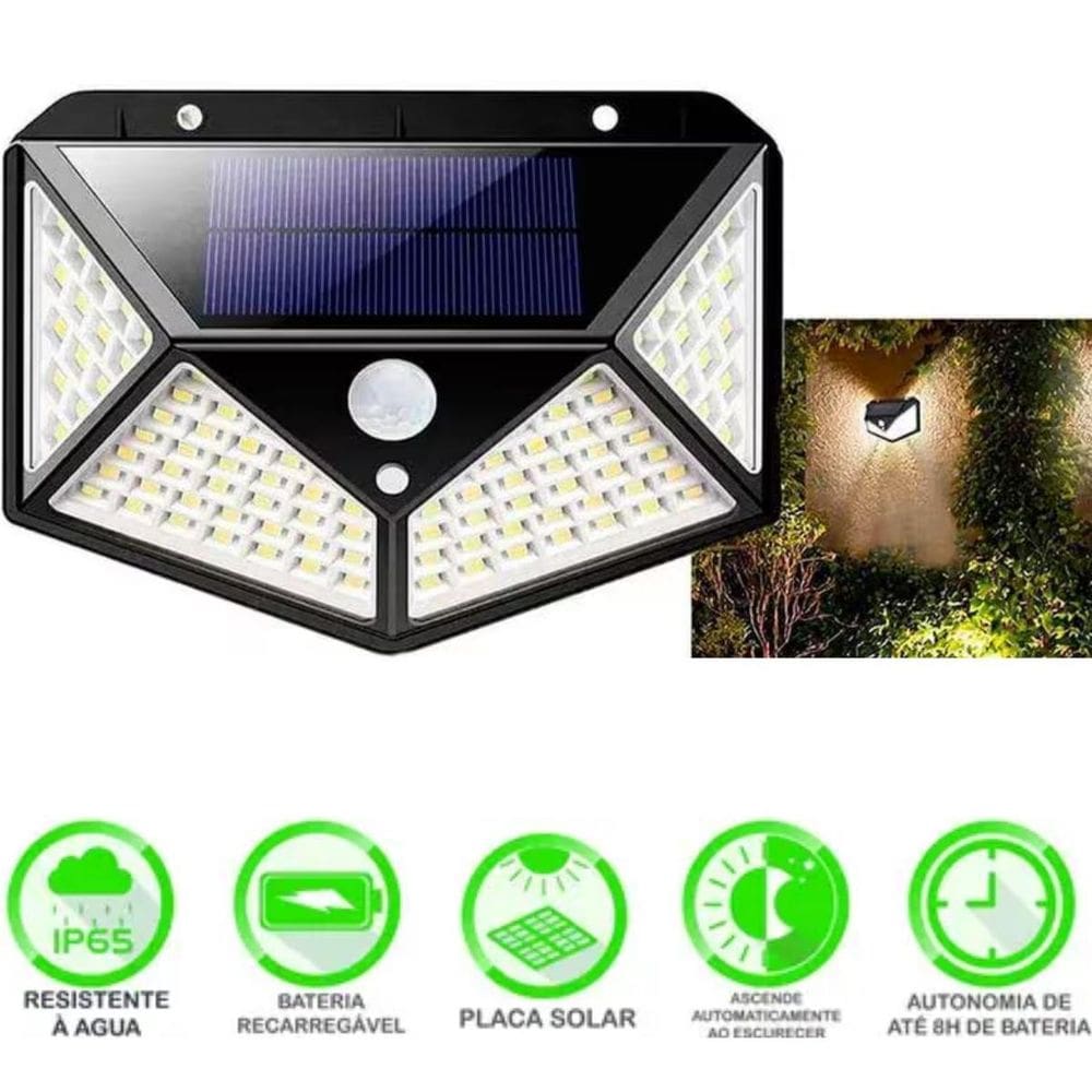 Luz De Parede Solar Resistente À Água