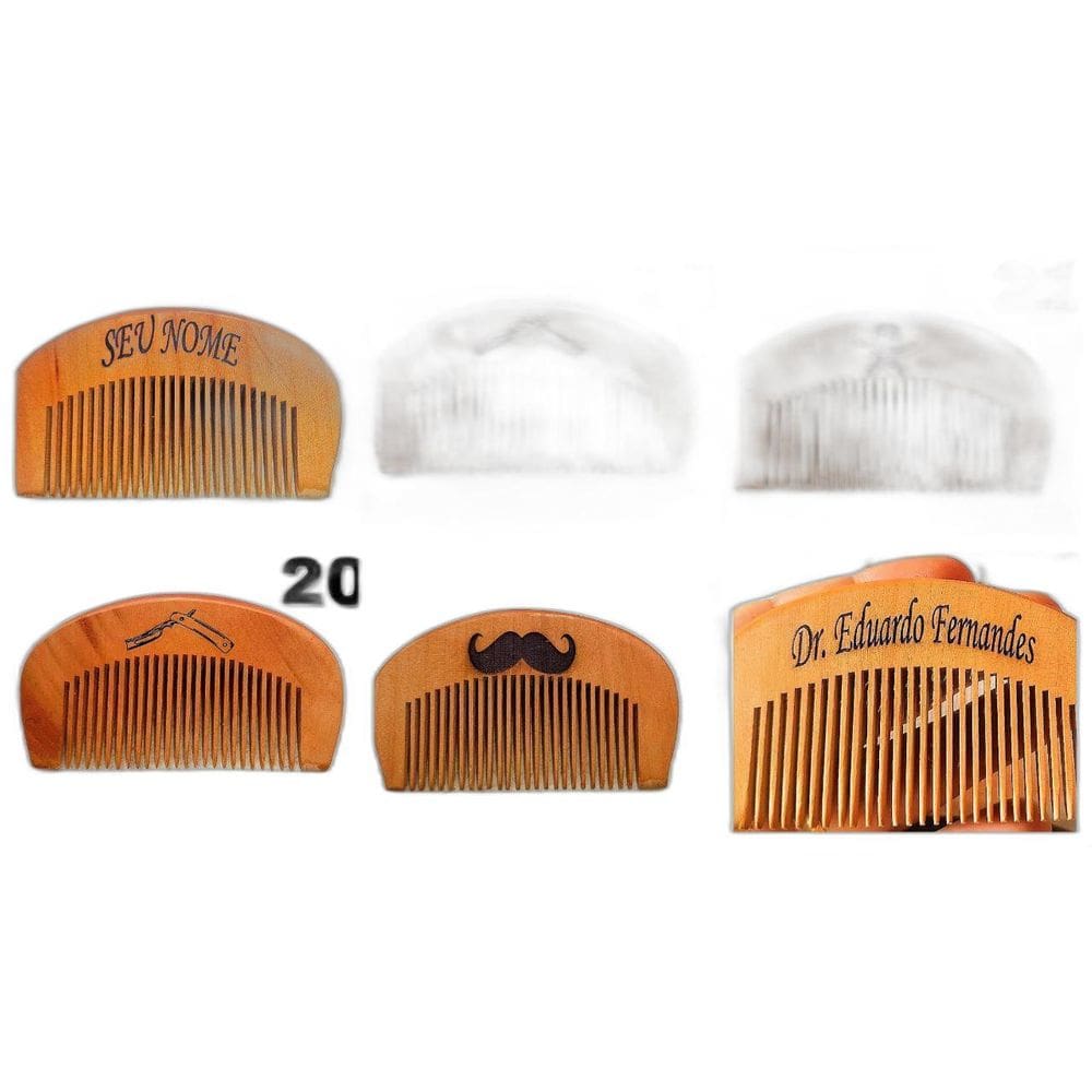 Pente Madeira Barba Bigode E Cabelo Personalizado Sua Logo