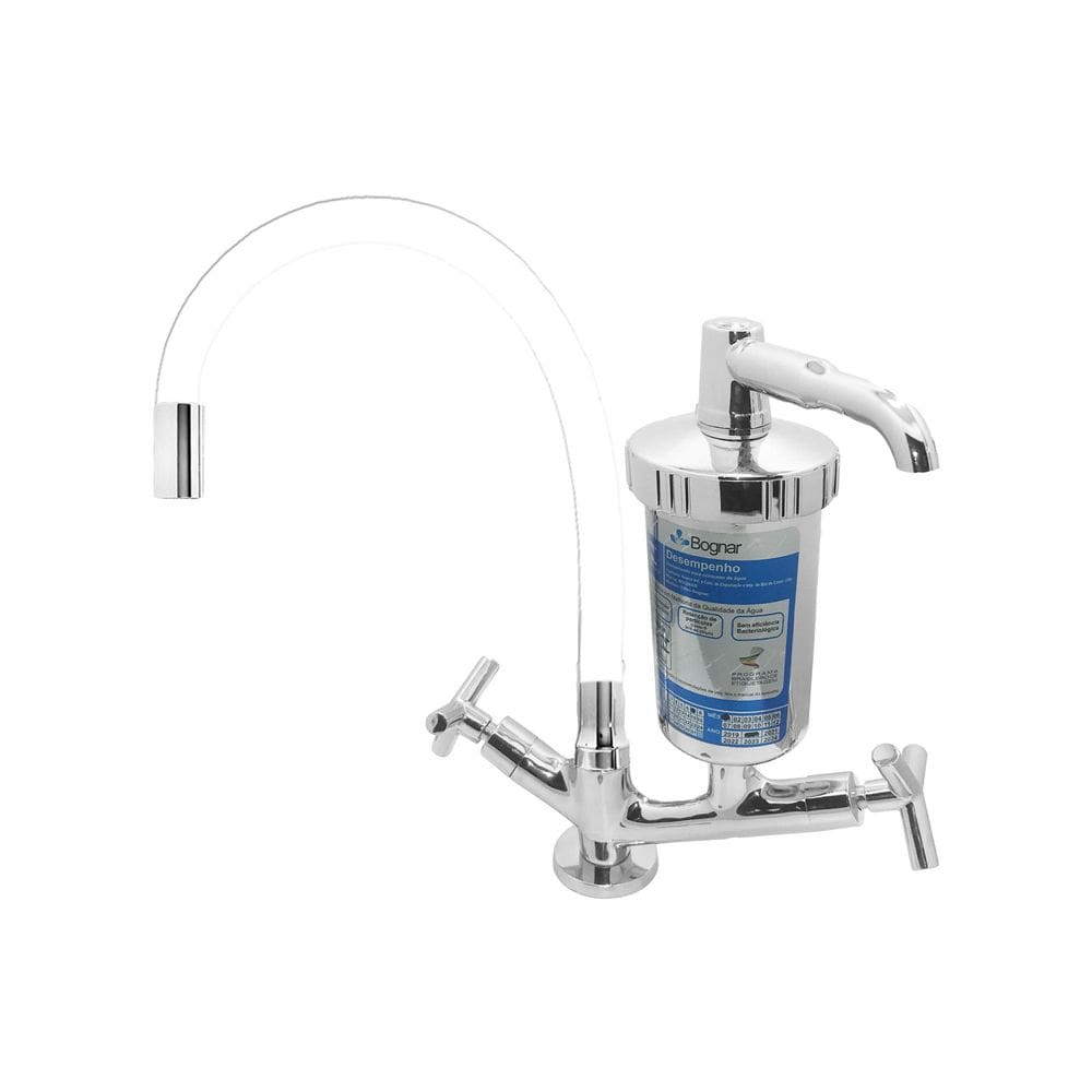 Torneira Filtro Color Branca Com Copo Abs C55 Mesa 1/4