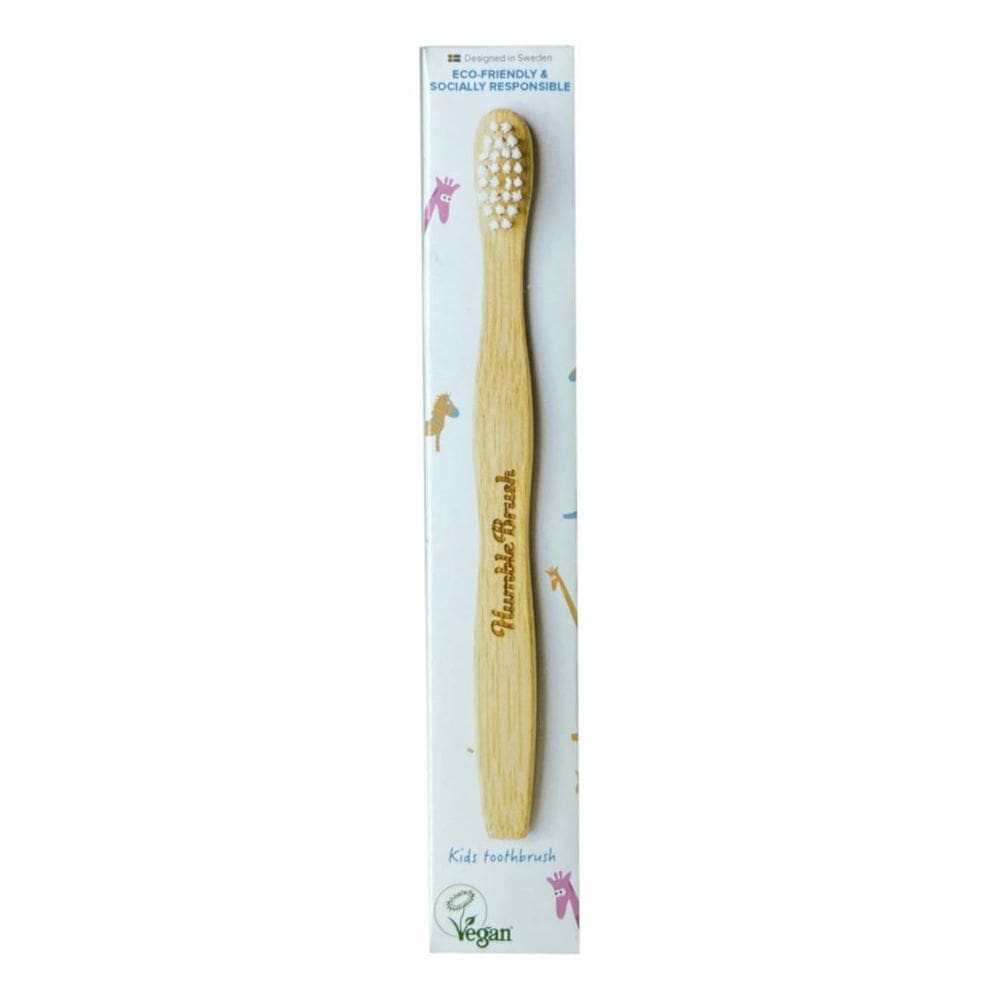 Escova De Dentes Infantil Vegana De Bambu - Branco