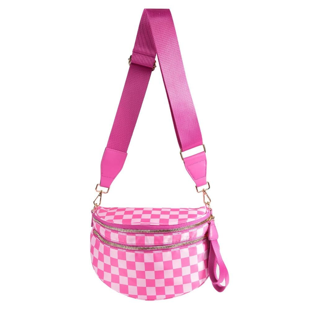 Bolsa tiracolo MEISEY xadrez preta e branca para mulheres