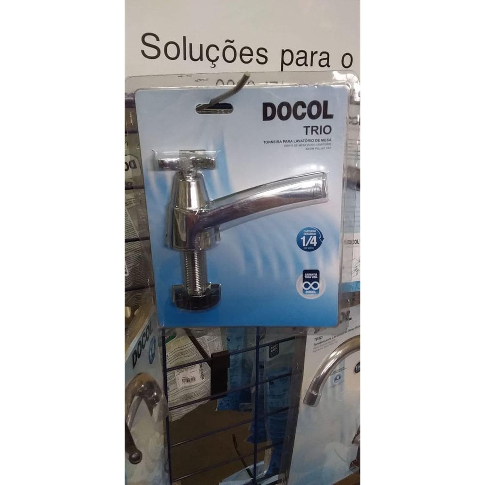 Torneira Para Banheiro Mesa Bica Baixa Trio Cr - Docol